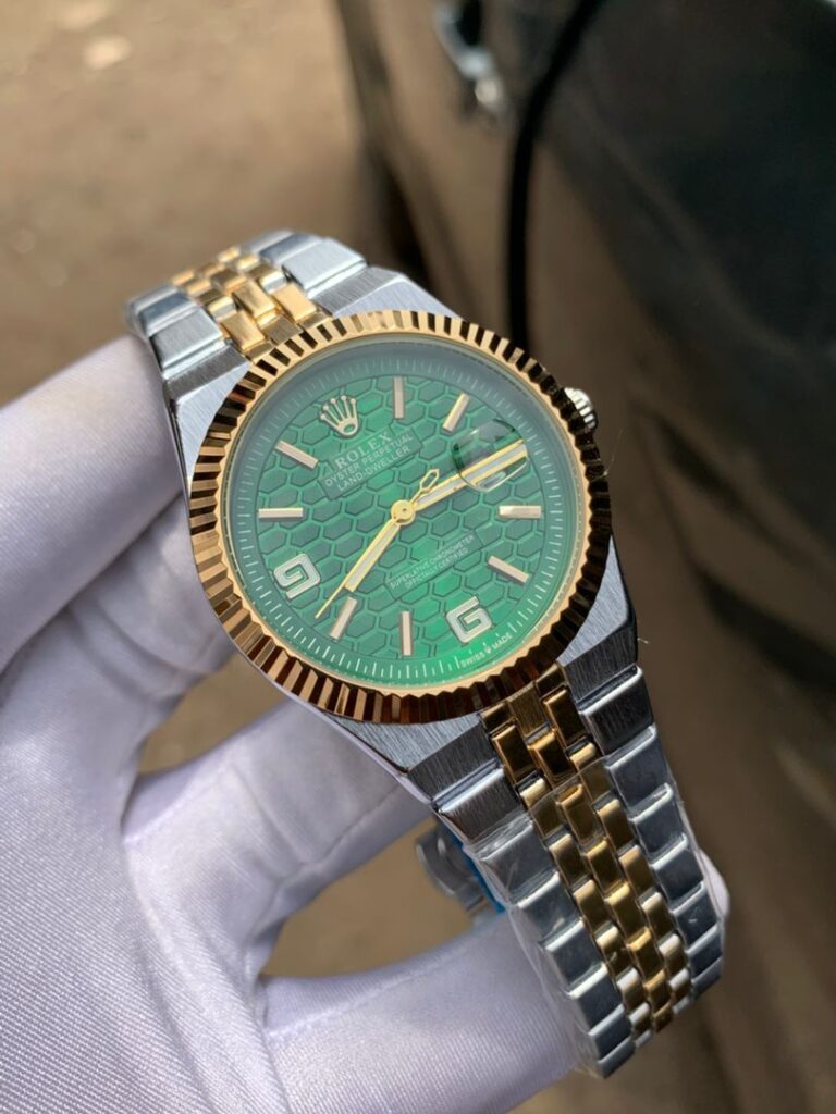 Rolex Oyster Silver And Gold Green Glass #33,000